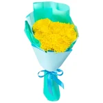 Букет из 7 желтых одноголовых хризантем